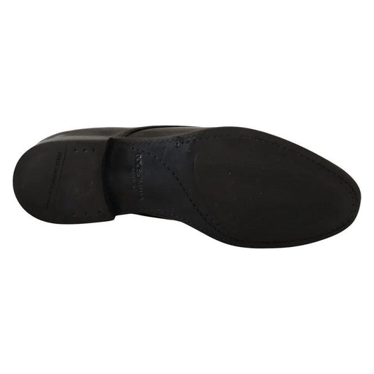 Dolce & Gabbana Black Leather Derby Dress Formal Shoes Dolce & Gabbana Black