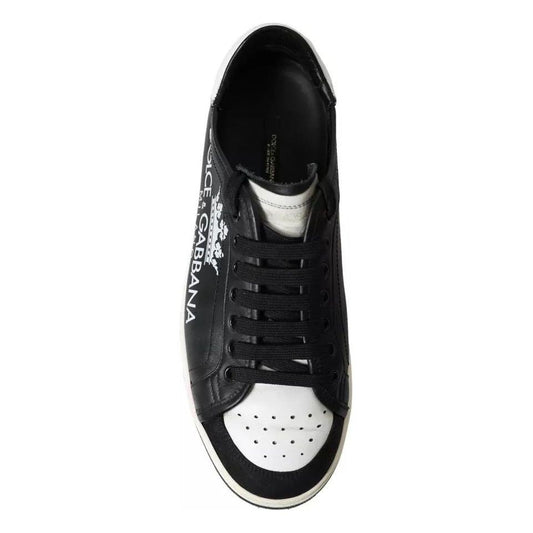Dolce & Gabbana Black Leather Crown Milano Men Sneakers Shoes Dolce & Gabbana Light Gray