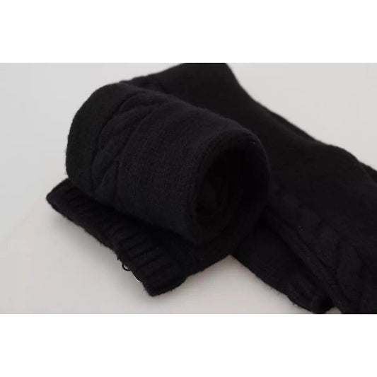 Dolce & Gabbana Black Wool Knit Calf Long Women Accessory Socks Dolce & Gabbana Black