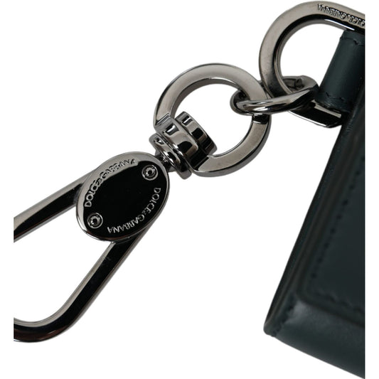 Dolce & Gabbana Green Leather DG Logo Keyring Coin Purse Keyring Wallet Dolce & Gabbana Black
