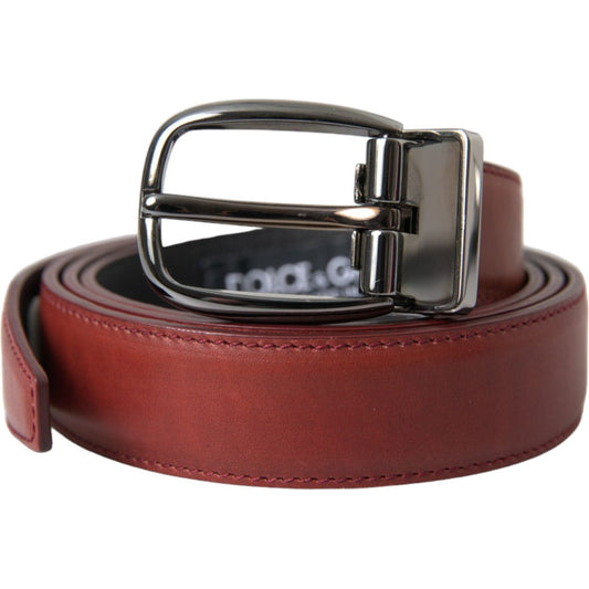 Dolce & Gabbana Brown Leather Silver Metal Buckle Belt Men Dolce & Gabbana Dark Olive Green
