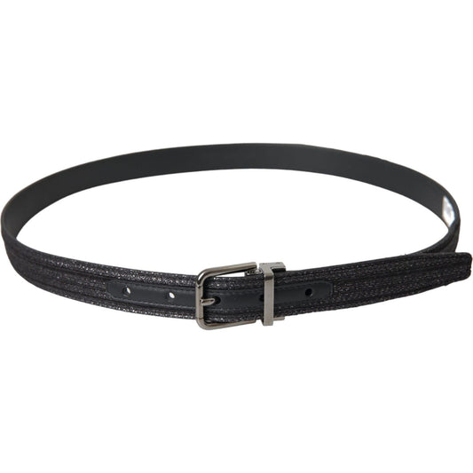 Dolce & Gabbana Black Jacquard Stripes Silver Metal Buckle Belt Dolce & Gabbana Dark Slate Gray