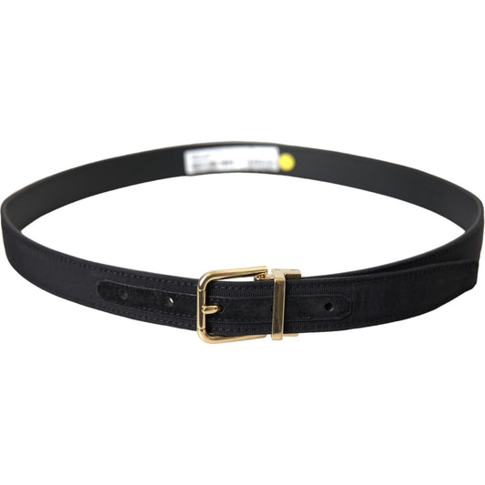 Dolce & Gabbana Black Gros Grain Gold Metal Buckle Belt Men Dolce & Gabbana Dark Slate Gray
