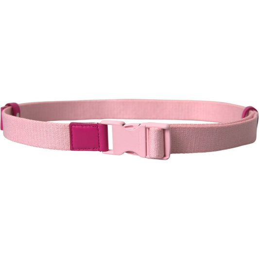 Dolce & Gabbana Pink Canvas Stretch Plastic Buckle Women Belt Dolce & Gabbana Light Pink