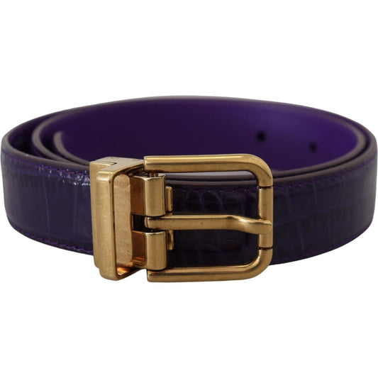 Dolce & Gabbana Purple Exotic Leather Gold Metal Buckle Belt Dolce & Gabbana Dark Slate Gray