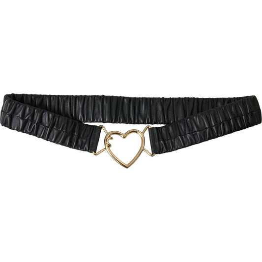Dolce & Gabbana Black Leather Gold Heart Metal Buckle Belt Dolce & Gabbana Dark Slate Gray
