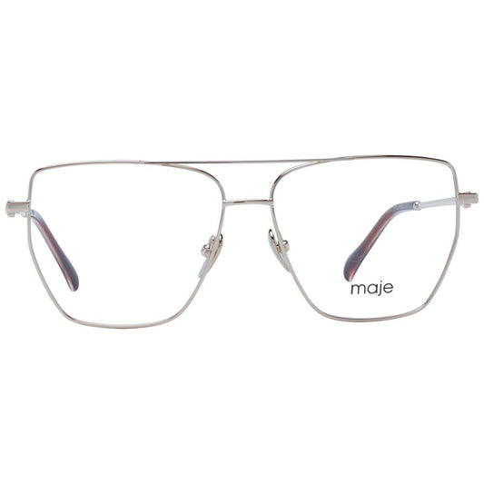 Maje Gold Women Glasses Frame, aviator style in full-rim metal with demo lenses, includes branded case.