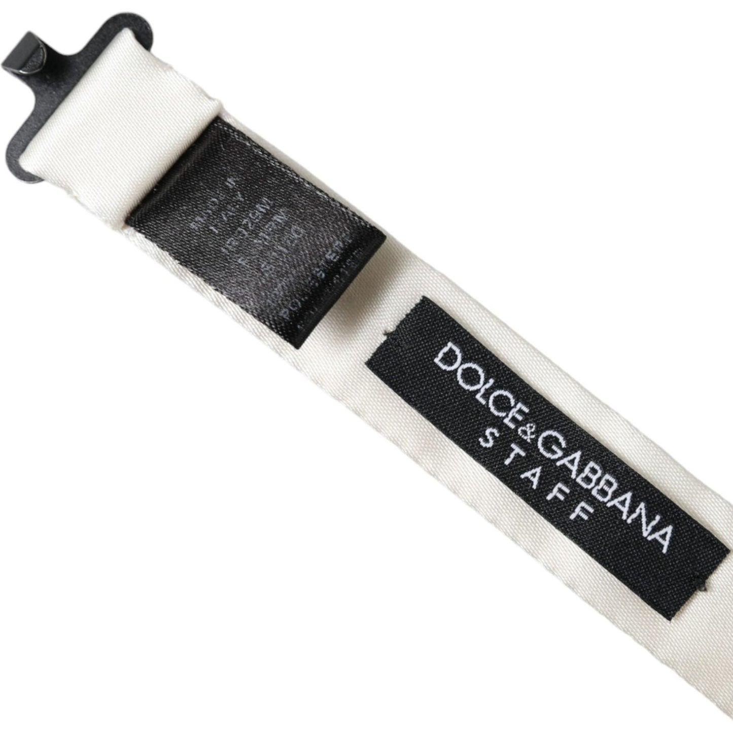 Dolce & Gabbana White Black Polka Dot Polyester Bow Tie Men