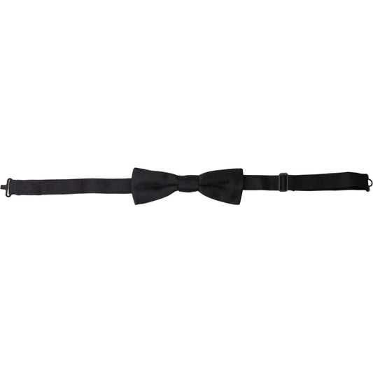 Dolce & Gabbana Black Silk Adjustable Neck Men Bow Tie Dolce & Gabbana Black