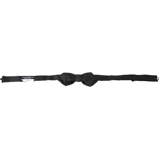 Dolce & Gabbana Black Silk Adjustable Neck Men Bow Tie Dolce & Gabbana Dark Slate Gray