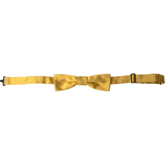Dolce & Gabbana Yellow Silk Adjustable Neck Men Bow Tie Dolce & Gabbana Goldenrod