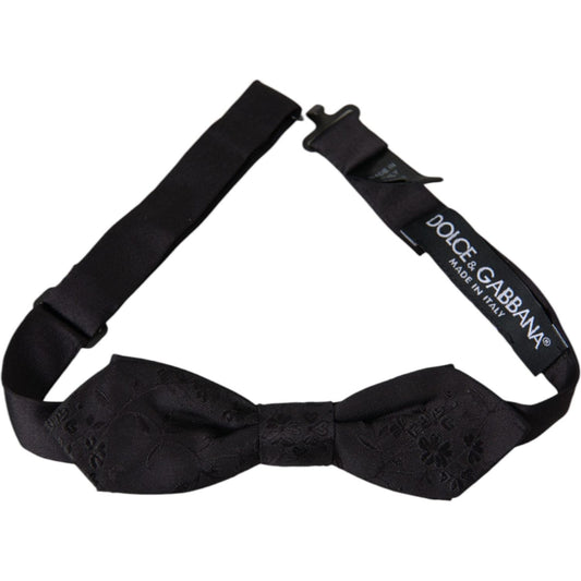 Dolce & Gabbana Black Silk Adjustable Neck Men Bow Tie Dolce & Gabbana Black