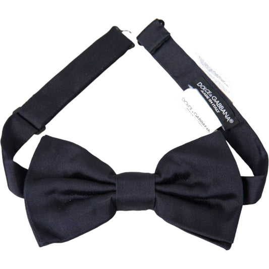 Dolce & Gabbana Dark Blue Silk Adjustable Neck Men Bow Tie Dolce & Gabbana Dark Slate Gray