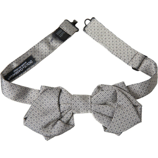 Dolce & Gabbana Gray Silk Adjustable Neck Men Bow Tie Dolce & Gabbana Light Slate Gray