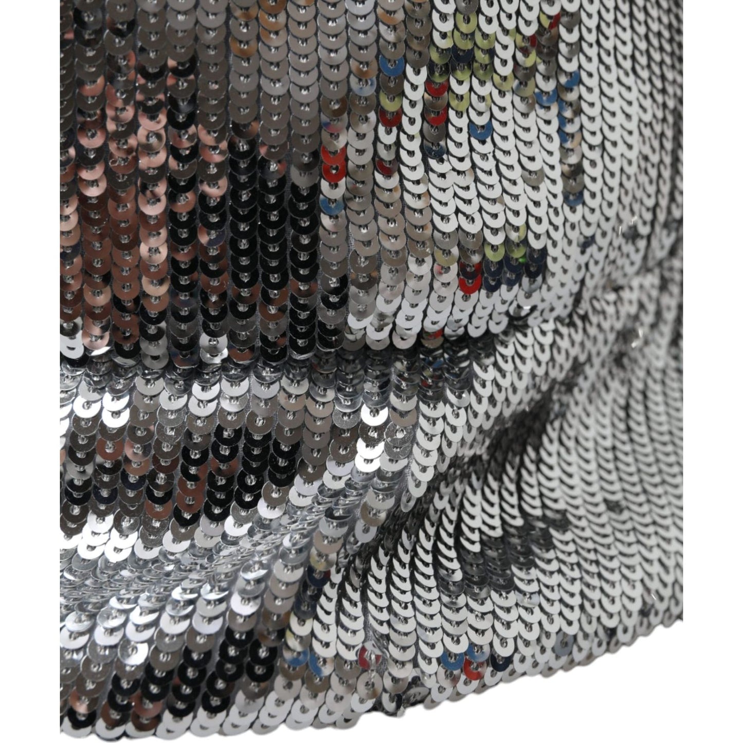 Dolce & Gabbana Silver Sequined Nylon Bucket Hat Men