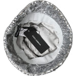Dolce & Gabbana Silver Sequined Nylon Bucket Hat Men HAT9526-60