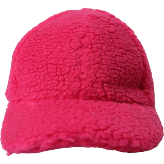 Dolce & Gabbana Pink Fleece Plush Baseball Hat Men Dolce & Gabbana Maroon