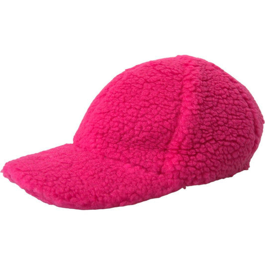 Dolce & Gabbana Pink Fleece Plush Baseball Hat Men Dolce & Gabbana Maroon
