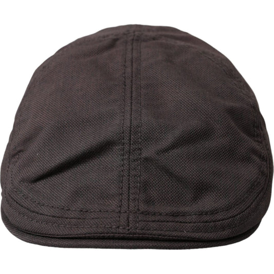 Dolce & Gabbana Brown Nylon Cloth Newsboy Hat Men Dolce & Gabbana Dark Slate Gray