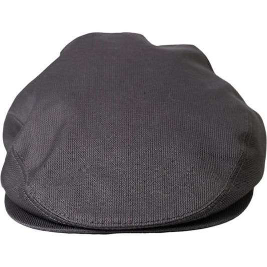 Dolce & Gabbana Gray Cotton Cloth Newsboy Hat Men Dolce & Gabbana Dark Slate Gray