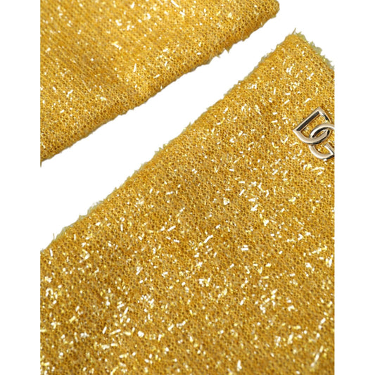 Dolce & Gabbana Gold Lurex Fantasia Mid Arm Length Gloves Dolce & Gabbana Goldenrod