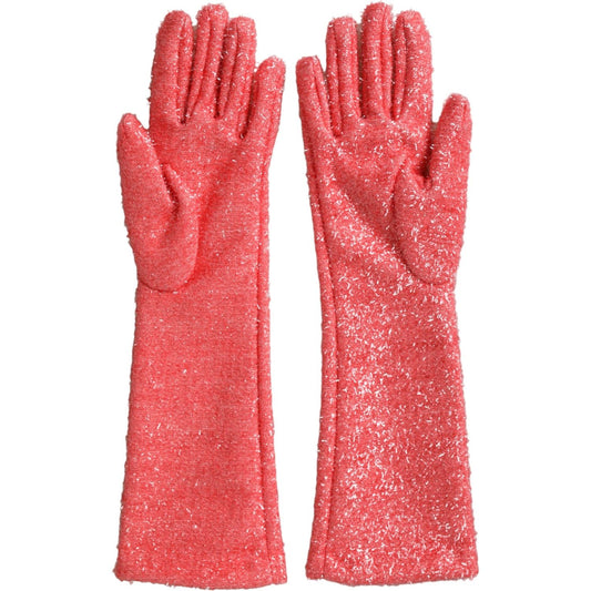 Dolce & Gabbana Pink Lurex Fantasia Mid Arm Length Gloves Dolce & Gabbana Tomato