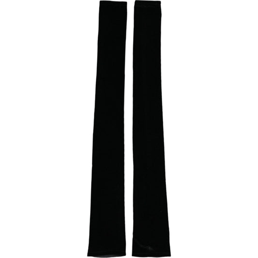 Dolce & Gabbana Black Nylon Finger Less Elbow Long Gloves Dolce & Gabbana Black