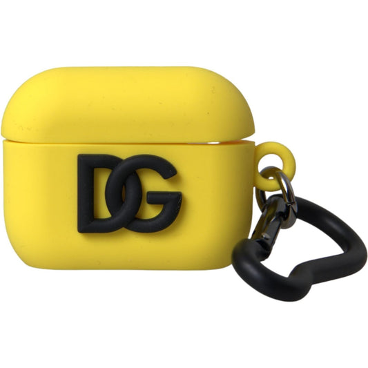 Dolce & Gabbana Yellow Silicone Logo Embossed Airpods Case Dolce & Gabbana Goldenrod