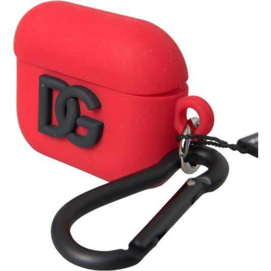 Dolce & Gabbana Red Silicone Rubber Logo Embossed Airpods Case Dolce & Gabbana Dark Slate Gray