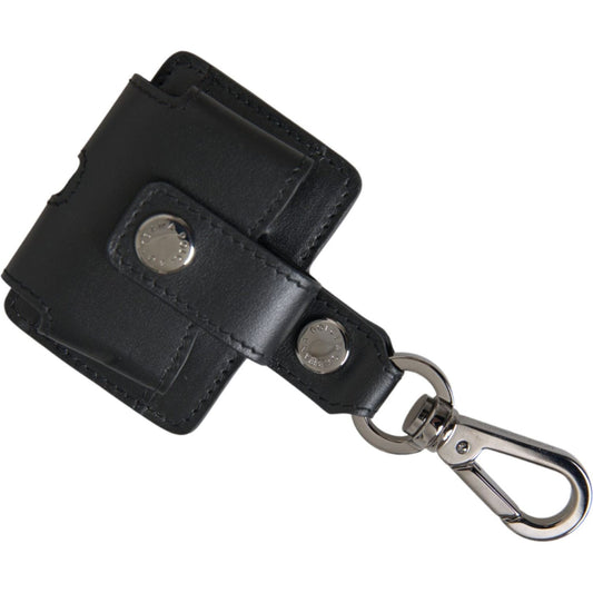 Dolce & Gabbana Black Plain Leather Silver Metal Airpods Case Dolce & Gabbana Dark Slate Gray