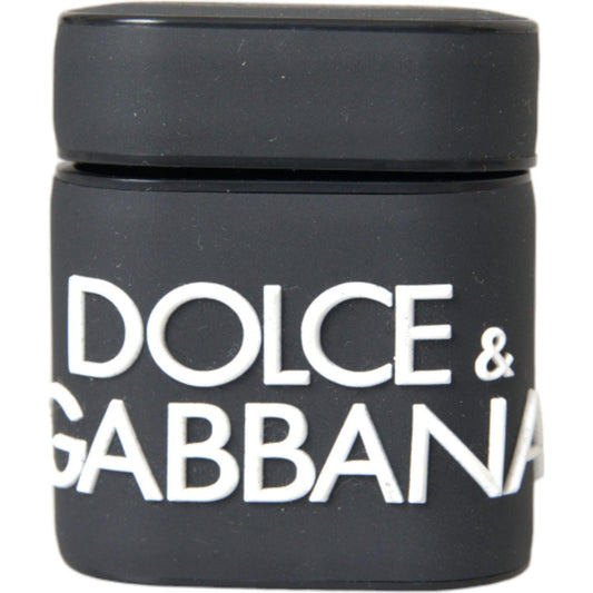 Dolce & Gabbana Black White Silicone Embossed Logo Airpods Case Dolce & Gabbana Dark Slate Gray