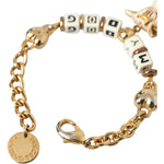 Dolce & Gabbana Gold Tone Brass Chain MY DOG Heart Bracelet SMY10164