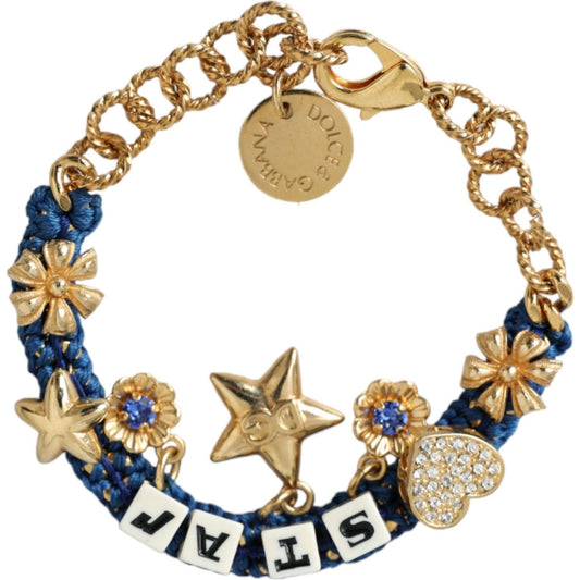 Dolce & Gabbana Gold Tone Brass Chain Star Fashion Bracelet Bracelet Dolce & Gabbana Dark Khaki