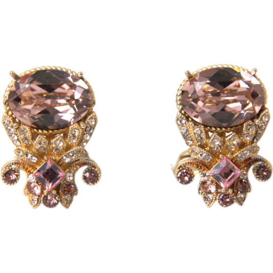 Dolce & Gabbana Gold Tone 925 Sterling Silver Crystal Cufflink Cufflinks Dolce & Gabbana Dim Gray