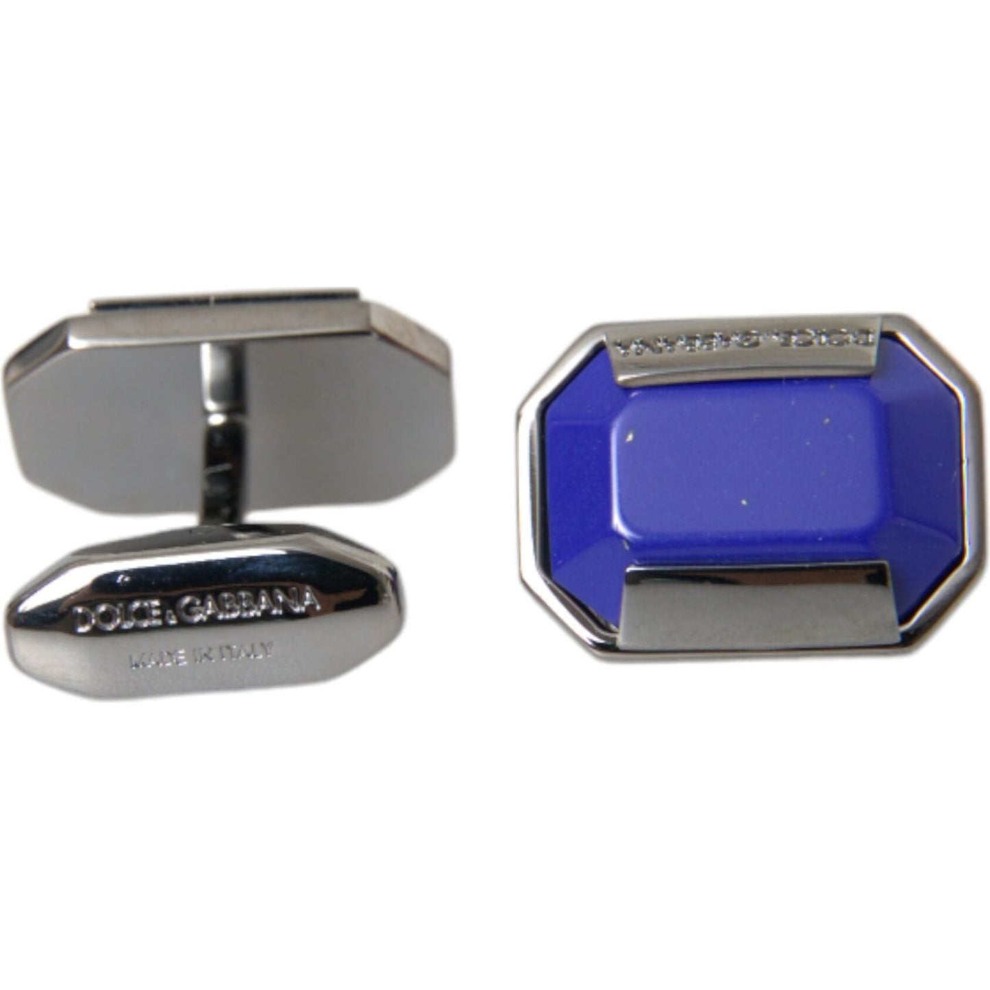 Dolce & Gabbana Silver Plated Brass Pin Crystal Cufflinks Cufflinks