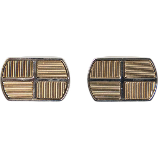 Dolce & Gabbana Silver Gold Plated Metal Brass Pin Cufflinks Cufflinks Dolce & Gabbana Dim Gray