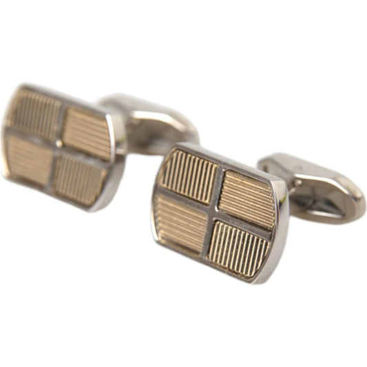 Dolce & Gabbana Silver Gold Plated Metal Brass Pin Cufflinks Cufflinks Dolce & Gabbana Rosy Brown