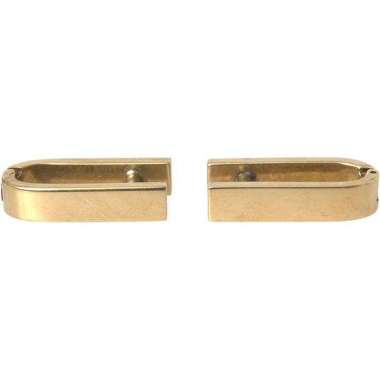Dolce & Gabbana Gold Plated Metal Brass Pin Men Cufflinks Cufflinks Dolce & Gabbana Tan