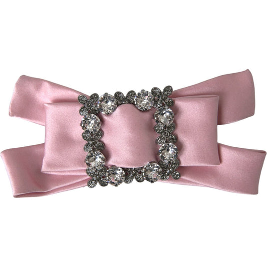 Dolce & Gabbana Pink Satin Crystal Jewelry Brooch Hair Pin FASHION ACCESSORIES Dolce & Gabbana Rosy Brown