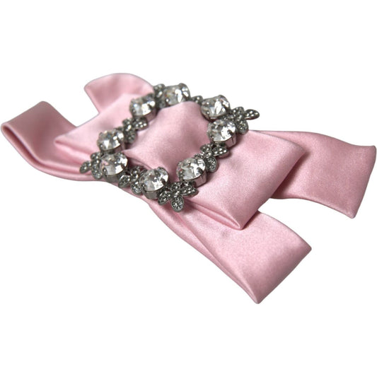 Dolce & Gabbana Pink Satin Crystal Jewelry Brooch Hair Pin FASHION ACCESSORIES Dolce & Gabbana Rosy Brown