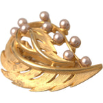 Dolce & Gabbana Gold Brass Leaf Embellished Jewelry Brooch Hair Pin SMY10315