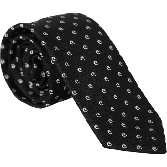 Dolce & Gabbana Black Logo Cotton Blend Adjustable Tie Dolce & Gabbana Black