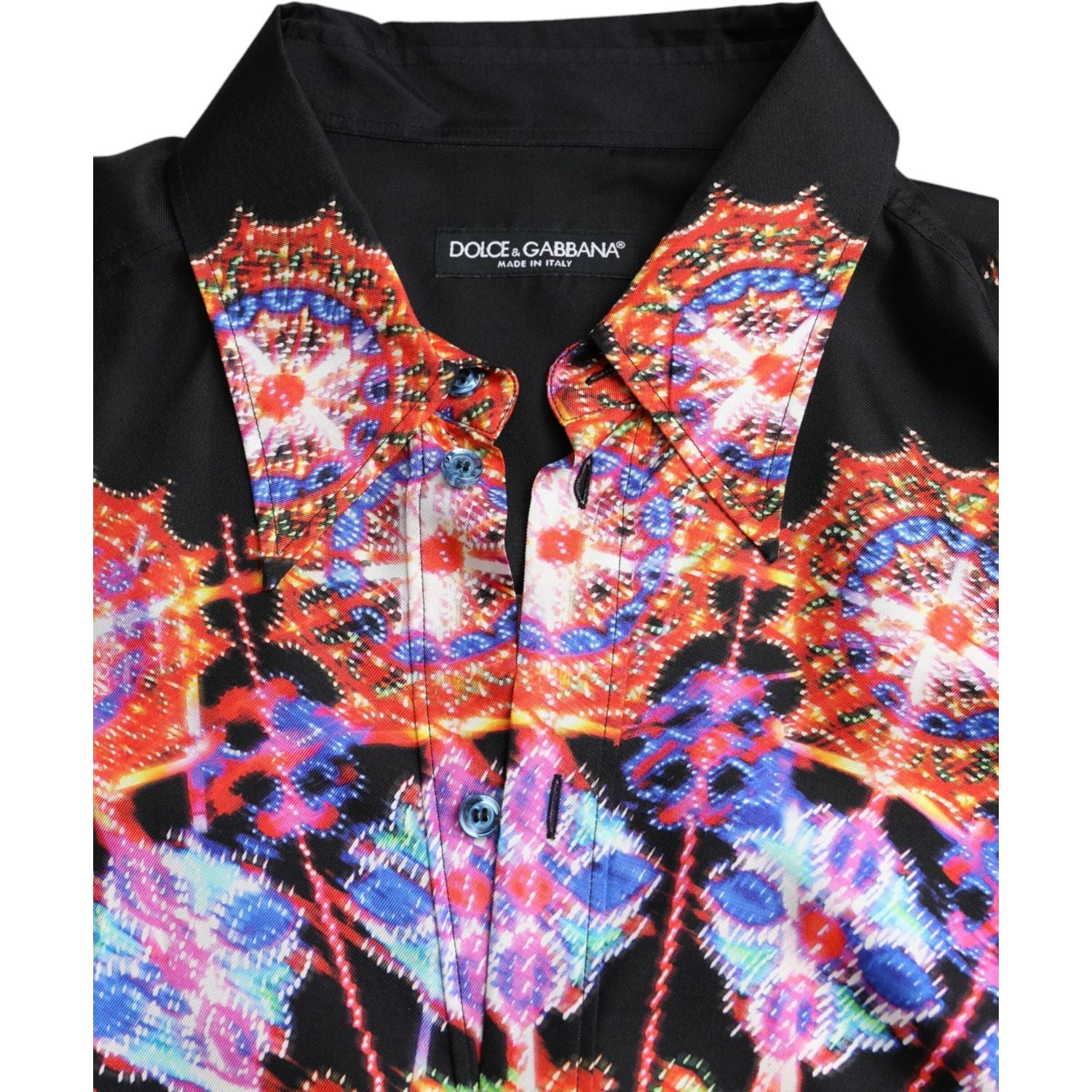 Dolce & Gabbana Multicolor Luminarie Silk Men Casual Shirt
