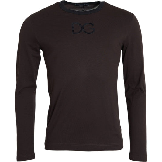 Dolce & Gabbana Brown DG Logo Crewneck Pullover Sweater