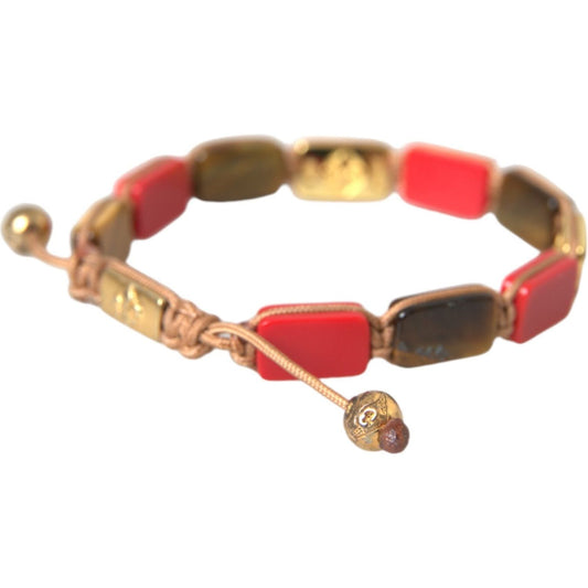 Nialaya CZ Tiger Eye Red Coral 925 Silver Men Bracelet Bracelet Nialaya Chocolate