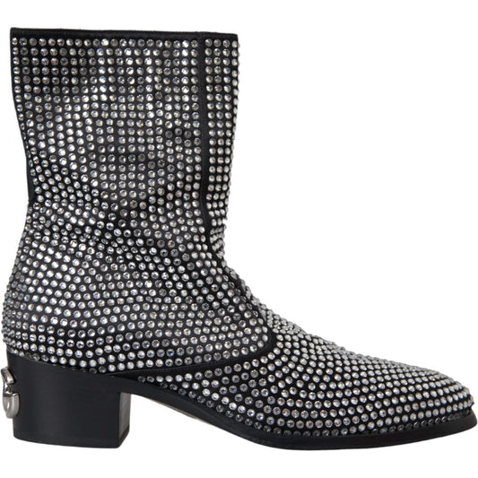 Dolce & Gabbana Black Rhinestone Crystal Chelsea Boots Shoes Dolce & Gabbana Dark Slate Gray