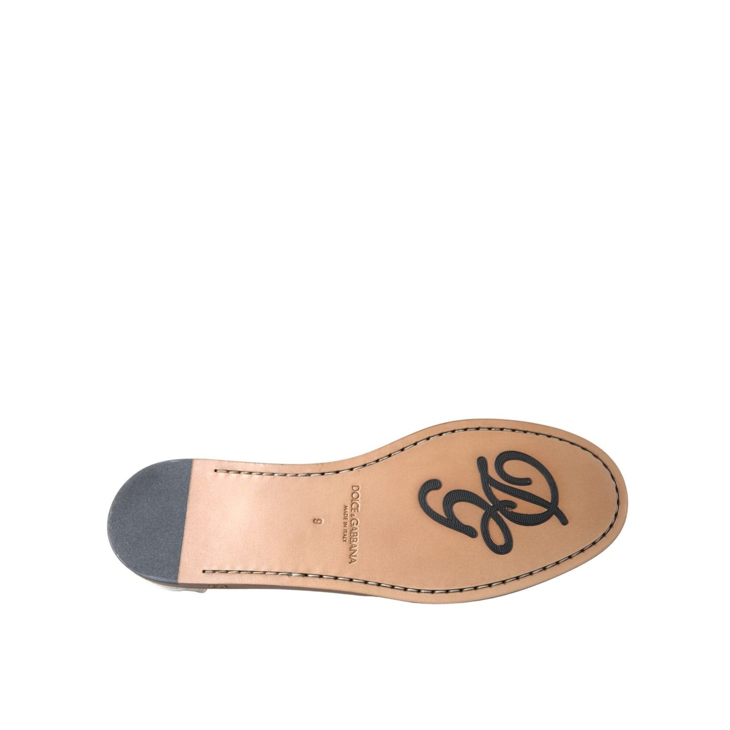 Dolce & Gabbana White Leather Slip On Mocassin Loafers Shoes