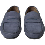 Dolce & Gabbana Blue Calf Leather Slip On Moccasin Shoes Dolce & Gabbana Dim Gray