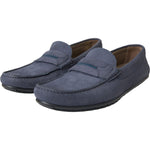 Dolce & Gabbana Blue Calf Leather Slip On Moccasin Shoes Dolce & Gabbana Dark Slate Gray
