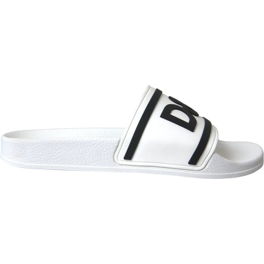 Dolce & Gabbana White Black Sandals Rubber Beachwear Shoes Dolce & Gabbana Lavender
